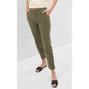 NWOT Gap Women's 6 Khaki Green Straight-Leg Chino Crop Pants